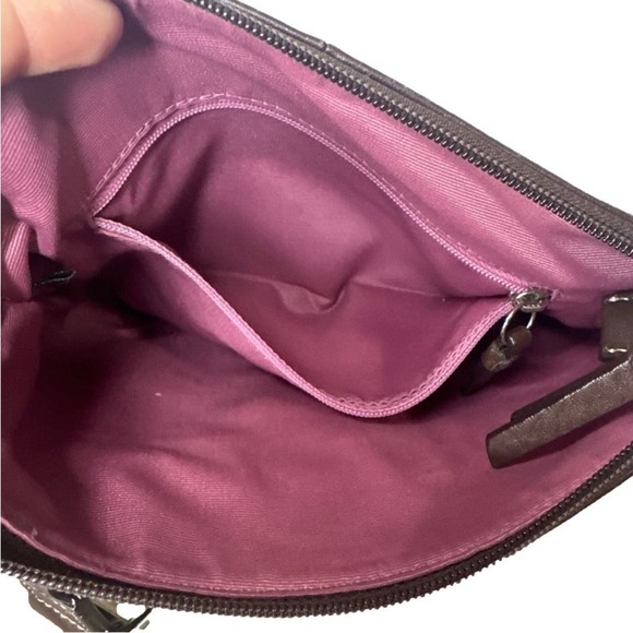 COACH Brown Hamilton Pebbled Leather Crossbody - Picture 8 of 10